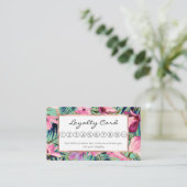 Tropisch rosa blaue Aqua Gold Moderne Blüten Treuekarte (Stehend Vorderseite)