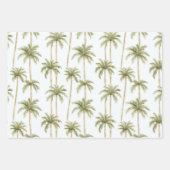 Tropisch-rosa Blume Goldpalmenbäume Hochzeit Geschenkpapier Set (Vorderseite 2)