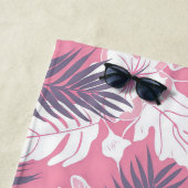 Tropisch rosa Blume Monogramm Fleecedecke Strandtuch (Beispiel)