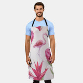 Tropisch rosa Blume, Protea, Paradiesvogel fl Schürze (Getragen)