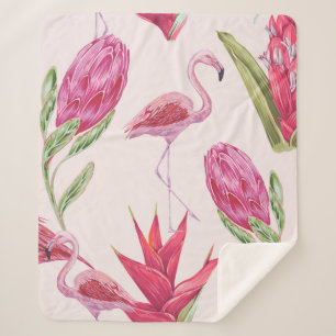 Tropisch rosa Blume, Protea, Paradiesvogel fl Sherpadecke