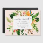 Tropisch rosa Blumengrün Florida Moving Magnetkarte (Vorne/Hinten)