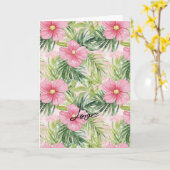 Tropisch-rosa-Blumenhochzeit Karte (Gelbe Blume)
