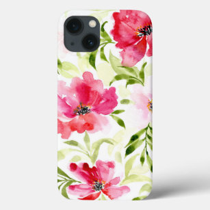 Tropisch rosa Blumenmohnmuster Case-Mate iPhone Hülle