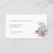 Tropisch rosa Blüte individuell einstellbar Visitenkarte (Rückseite)