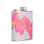 tropisch rosa Blüte Orchideenmalerei Flachmann (Rechts)