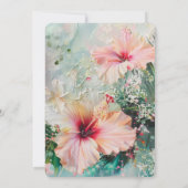 Tropisch-rosa Blütenhochzeit des weißen Hibiskus Einladung (Rückseite)