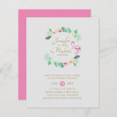 Tropisch rosa Brautparty oder Hochzeit (Vorne/Hinten)