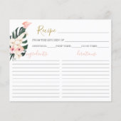 Tropisch rosa Brautparty Rezeptkarte (Vorderseite)