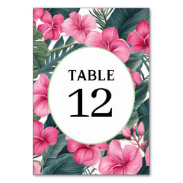 Tropisch rosa Feiertage Blumenzwiebeln Tischnummer