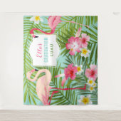 Tropisch rosa Flamingo Abschluss Luau Hintergrund Wandteppich (Vorderseite)