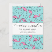 Tropisch rosa Flamingo auf Aqua Moving Ankündigung (Vorderseite)