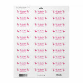 Tropisch rosa Flamingo Bird Address Label (Vorne)