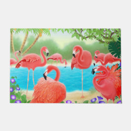 Tropisch rosa Flamingo Birds Doormat Fußmatte