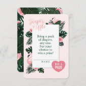 Tropisch rosa Flamingo Diapers Raffle Umschließung Begleitkarte (Vorne/Hinten)