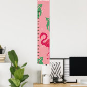 Tropisch rosa Flamingo Girls Growth Chart Poster (Heimbüro)