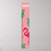 Tropisch rosa Flamingo Girls Growth Chart Poster (Vorne)