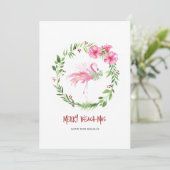 Tropisch rosa Flamingo Grußkarte für Weihnachten (Stehend Vorderseite)