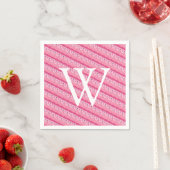 Tropisch rosa Flamingo Initial Monogram Napkins Serviette (Beispiel)