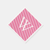 Tropisch rosa Flamingo Initial Monogram Napkins Serviette (Ecke)