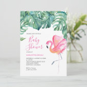 Tropisch rosa Flamingo Kinderdusche, (Stehend Vorderseite)