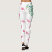 Tropisch rosa Flamingo Kleidung Leggings (Rückseite)