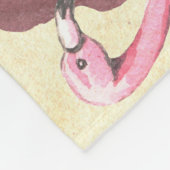 Tropisch rosa Flamingo, Leopardenmuster. Fleecedecke (Ecke)