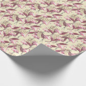 Tropisch rosa Flamingo, Leopardenmuster. Geschenkpapier (Ecke)