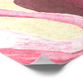 Tropisch rosa Flamingo, Leopardenmuster. Poster (Ecke)