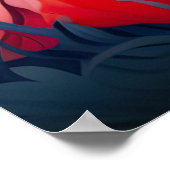 Tropisch rosa Flamingo mit Blume Poster (Ecke)