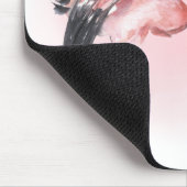 Tropisch rosa Flamingo mit Namen Mousepad (Ecke)