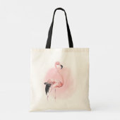 Tropisch rosa Flamingo mit Namen Tragetasche (Rückseite)