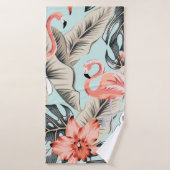 Tropisch rosa Flamingo mit orchiden Blume und Lee Badehandtuch (Badehandtuch)
