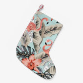 Tropisch rosa Flamingo mit orchiden Blume und Lee Kleiner Weihnachtsstrumpf (Vorderansicht (hängend))