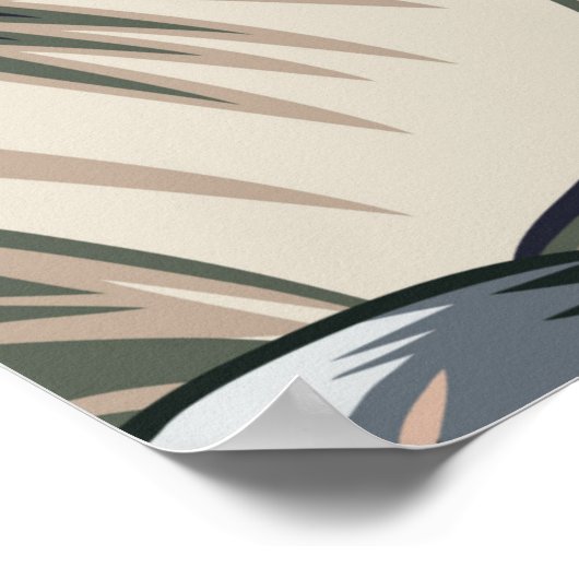 Tropisch rosa Flamingo mit orchiden Blume und Lee Poster (Ecke)