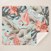 Tropisch rosa Flamingo mit orchiden Blume und Lee Sherpadecke (Vorderseite (Horizontal))