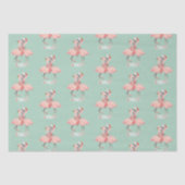 Tropisch rosa Flamingo mit Weihnachtsmannmützen We Seidenpapier (Vorderseite)