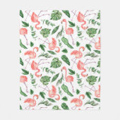 Tropisch rosa Flamingo Muster v2 Fleecedecke (Vorderseite)