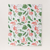 Tropisch rosa Flamingo Muster v2 Puzzle (Vertikal)