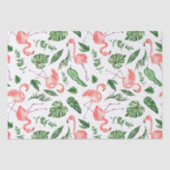 Tropisch rosa Flamingo Muster v2 Seidenpapier (Vorderseite)