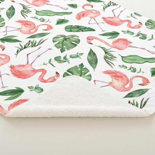 Tropisch rosa Flamingo Muster v2 Sherpadecke (3/4)