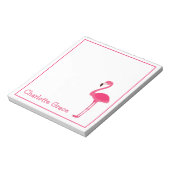 Tropisch rosa Flamingo Personalisiert Notizblock (Rotiert)