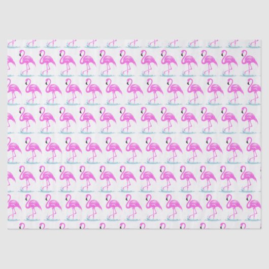 Tropisch rosa Flamingo Stehend in Water #7 Seidenpapier (Vorderseite)