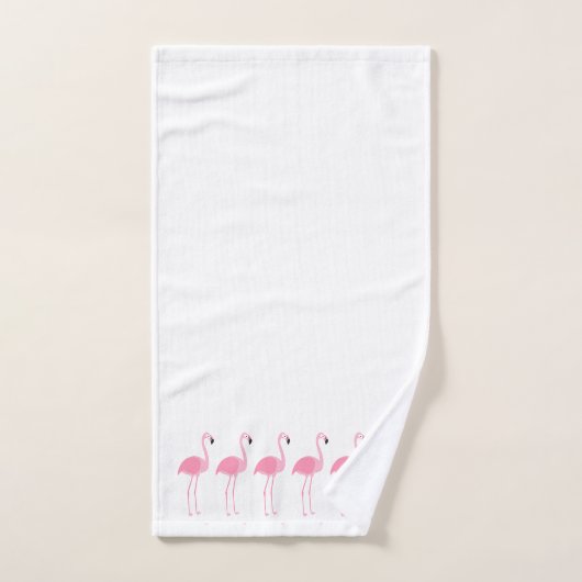 Tropisch rosa Flamingo Stripe Monogram Badhandtuch Set (Handtuch)