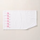 Tropisch rosa Flamingo Stripe Monogram Badhandtuch Set (Handtuch)