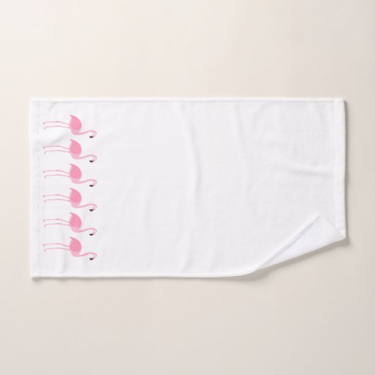 Tropisch rosa Flamingo Stripe Monogram Badhandtuch Set (Handtuch)