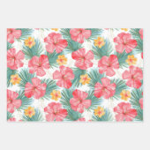 Tropisch rosa Flamingo und Blume Geschenkpapier Set (Vorderseite 2)