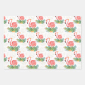 Tropisch rosa Flamingo und Blume Geschenkpapier Set (Vorderseite)