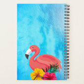Tropisch rosa Flamingo und Blume | Monogramm Planer (Rückseite)