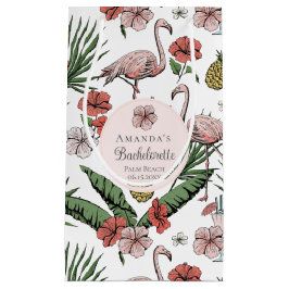 Tropisch rosa Flamingo und Hibiskus Bachelorette Kleine Geschenktüte